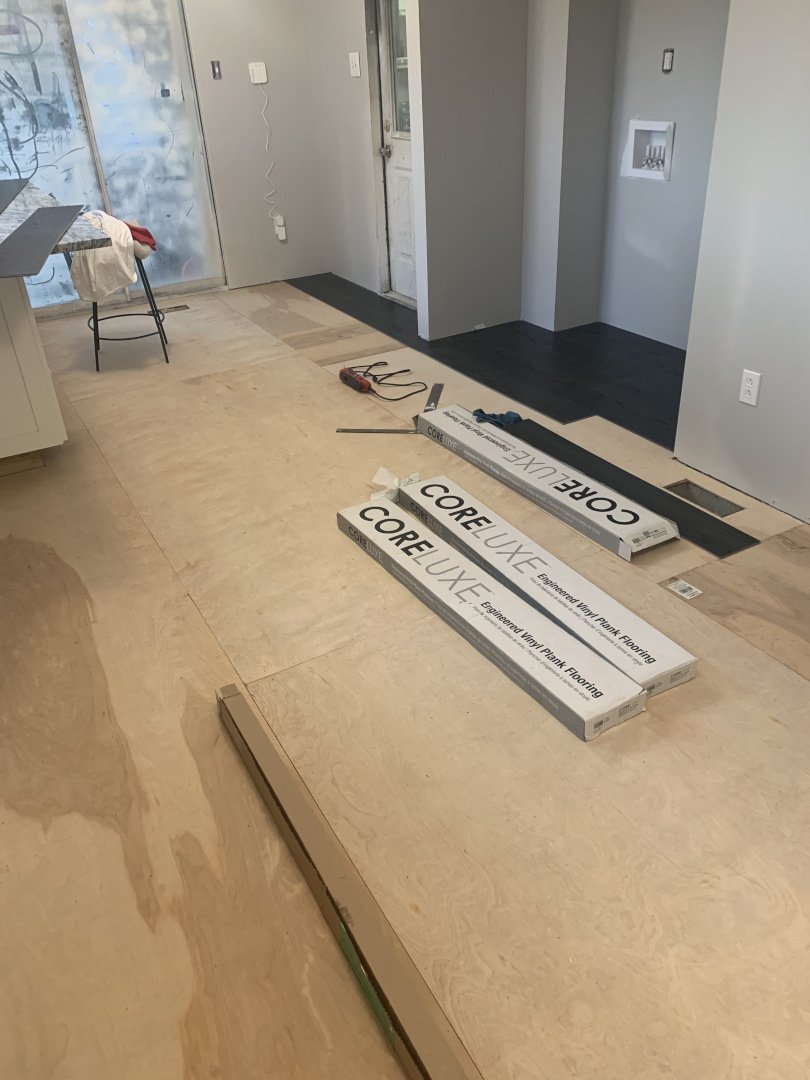 Kirkwood Construction's Kitchen Fire Restoration - During: Installing new wiring and framing